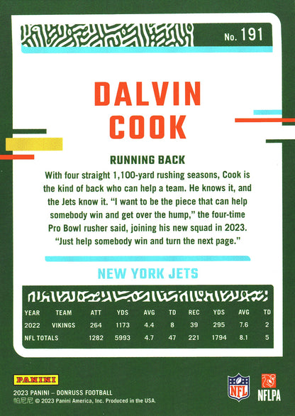 2023 Panini Donruss Red Press Proof Dalvin Cook #191 Minnesota Vikings