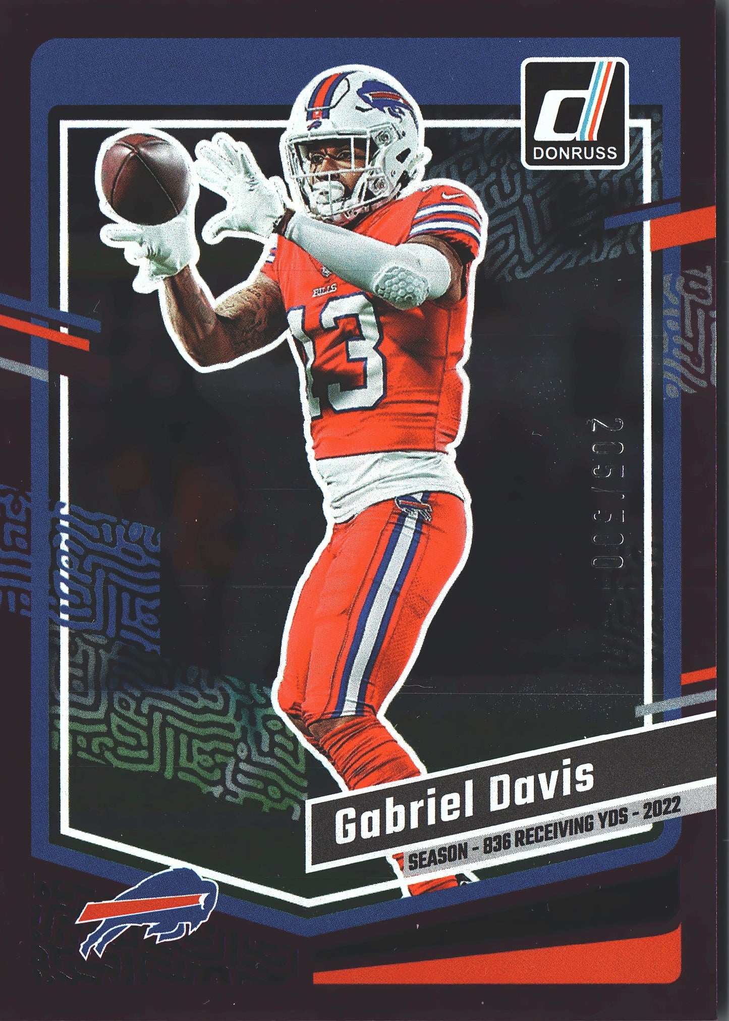 2023 Panini Donruss Purple /500 Gabriel Davis #29 Buffalo Bills