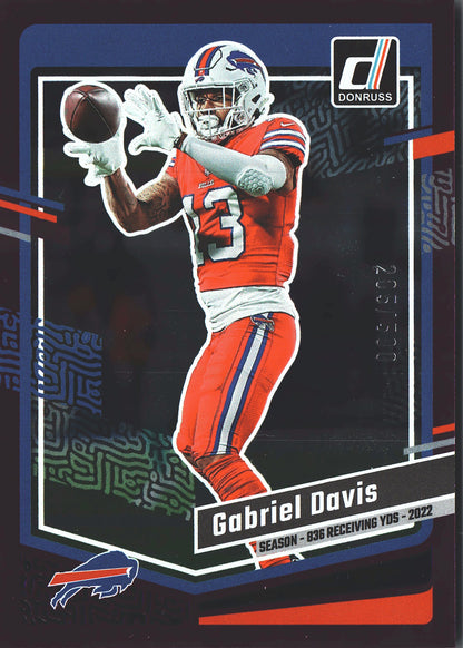 2023 Panini Donruss Purple /500 Gabriel Davis #29 Buffalo Bills