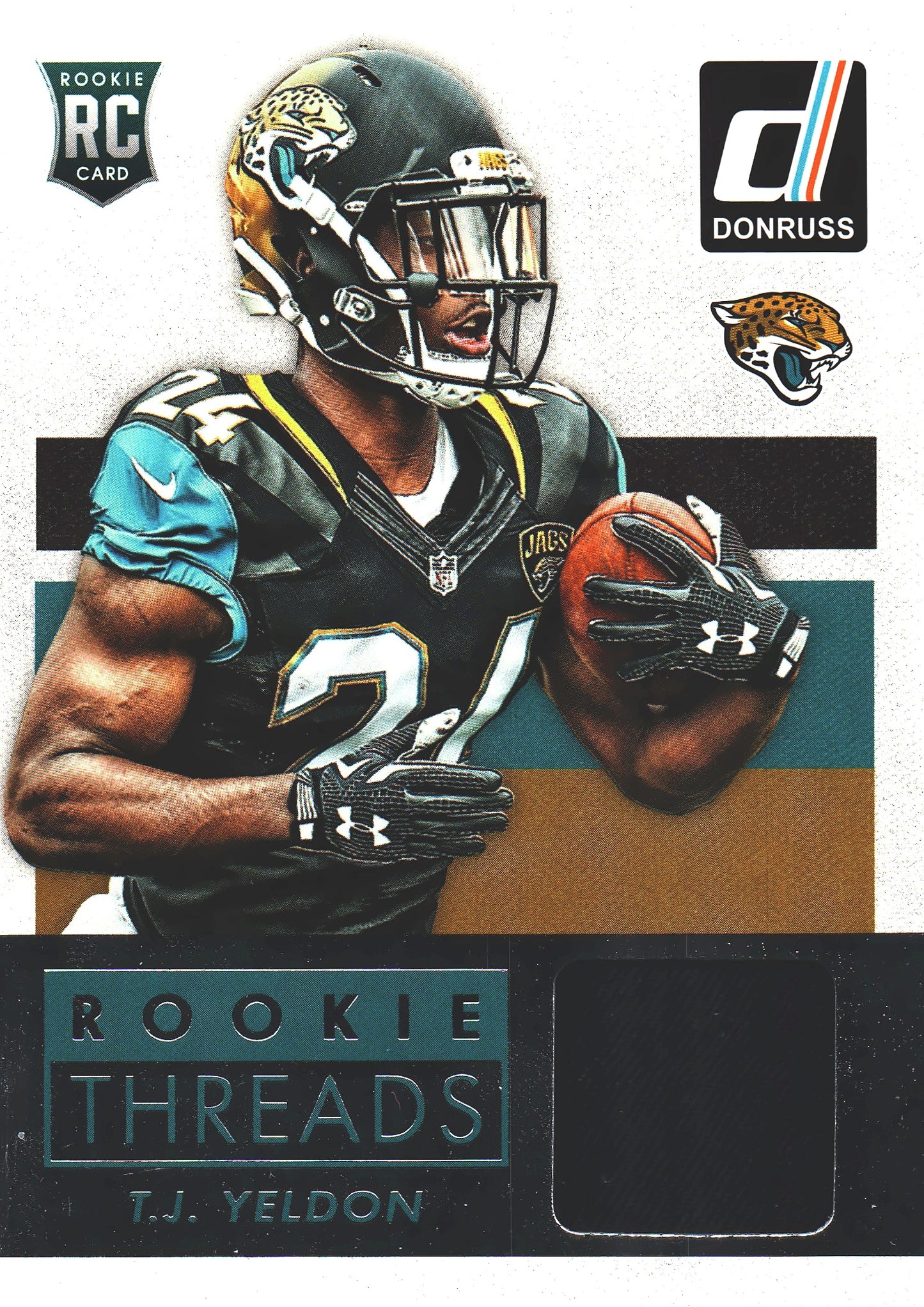 2015 Panini Donruss Rookie Threads Patch RC TJ Yeldon #DRT-TJY Jacksonville Jaguars