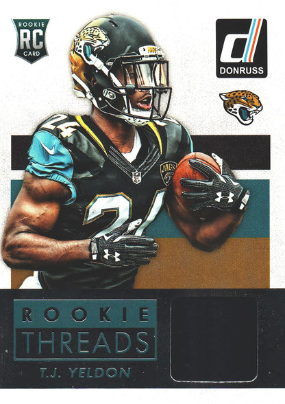 2015 Panini Donruss Rookie Threads Patch RC TJ Yeldon #DRT-TJY Jacksonville Jaguars