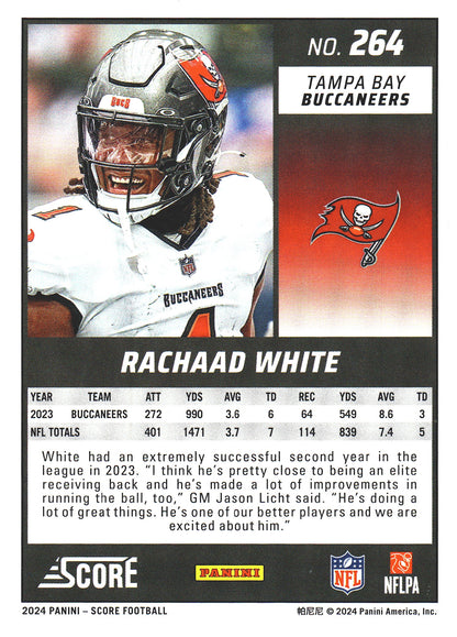 2024 Panini Score Green Rachaad White #264 Tampa Bay Buccaneers