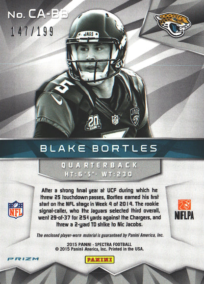 2015 Panini Spectra Patch /199 Blake Bortles #CA-BB Jacksonville Jaguars