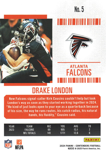 2024 Panini Contenders Mojo Drake London #5 Atlanta Falcons