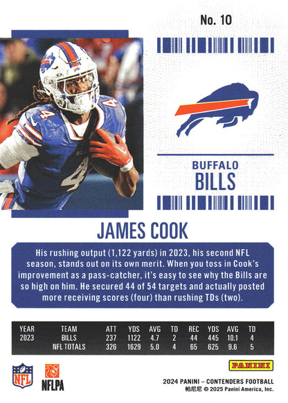 2024 Panini Contenders Mojo James Cook #10 Buffalo Bills