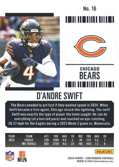 2024 Panini Contenders Mojo D'Andre Swift #16 Chicago Bears