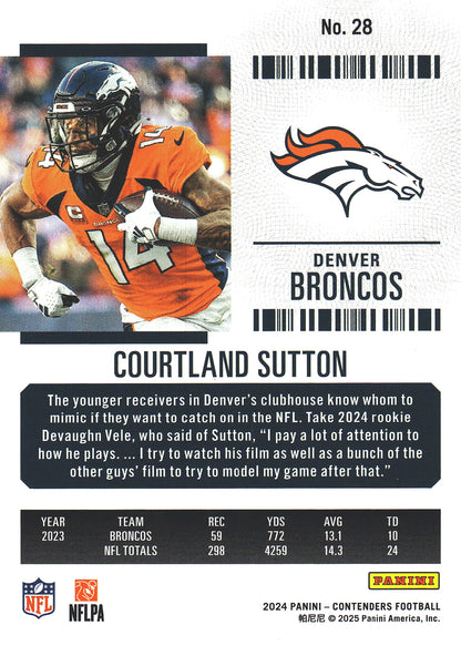 2024 Panini Contenders Mojo Courtland Sutton #28 Denver Broncos