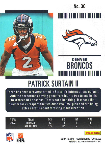 2024 Panini Contenders Mojo Patrick Surtain II #30 Denver Broncos