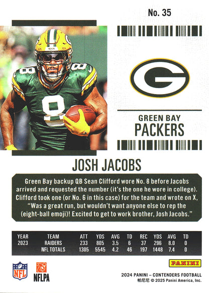 2024 Panini Contenders Mojo Josh Jacobs #35 Green Bay Packers