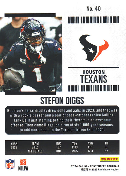2024 Panini Contenders Mojo Stefon Diggs #40 Houston Texans