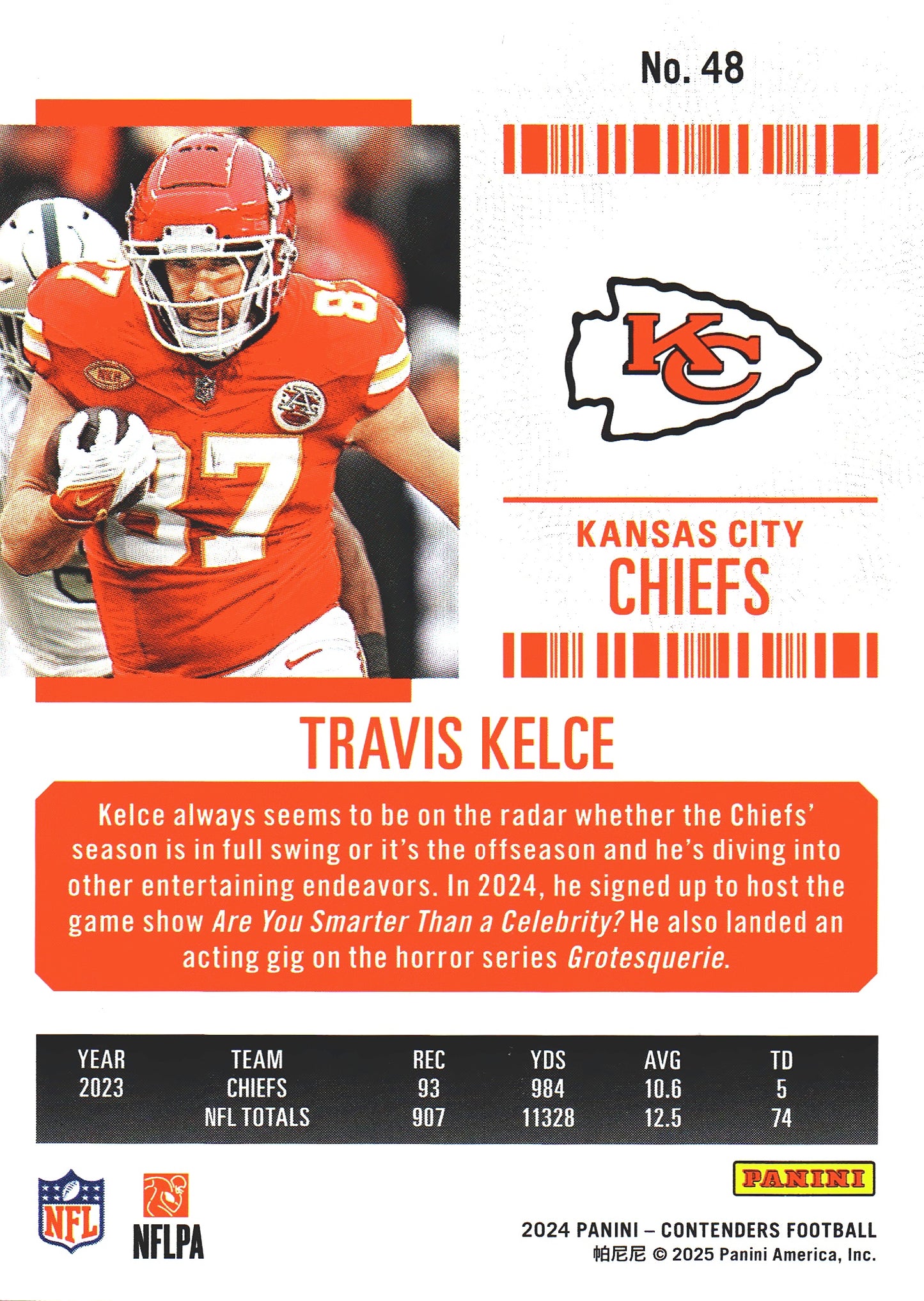 2024 Panini Contenders Mojo Travis Kelce #48 Kansas City Chiefs