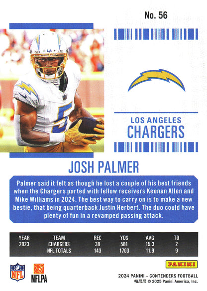 2024 Panini Contenders Mojo Josh Palmer #56 Los Angeles Chargers
