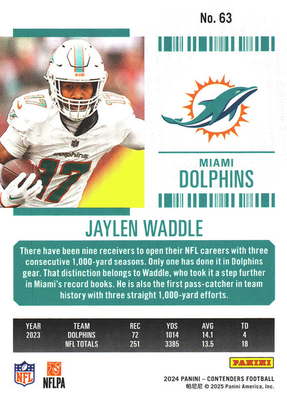 2024 Panini Contenders Mojo Jaylen Waddle #63 Miami Dolphins