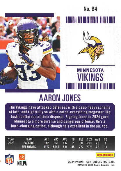 2024 Panini Contenders Mojo Aaron Jones #64 Minnesota Vikings