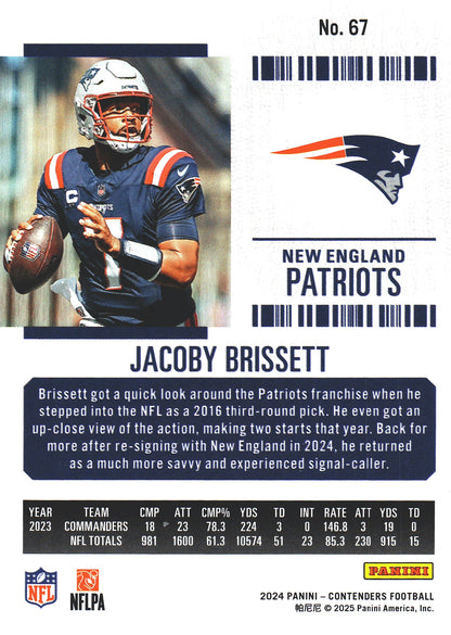 2024 Panini Contenders Mojo Jacoby Brissett #67 New England Patriots