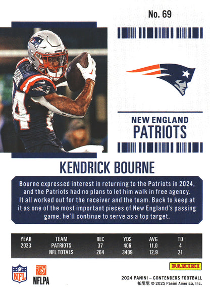 2024 Panini Contenders Mojo Kendrick Bourne #69 New England Patriots