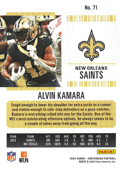 2024 Panini Contenders Mojo Alvin Kamara #71 New Orleans Saints