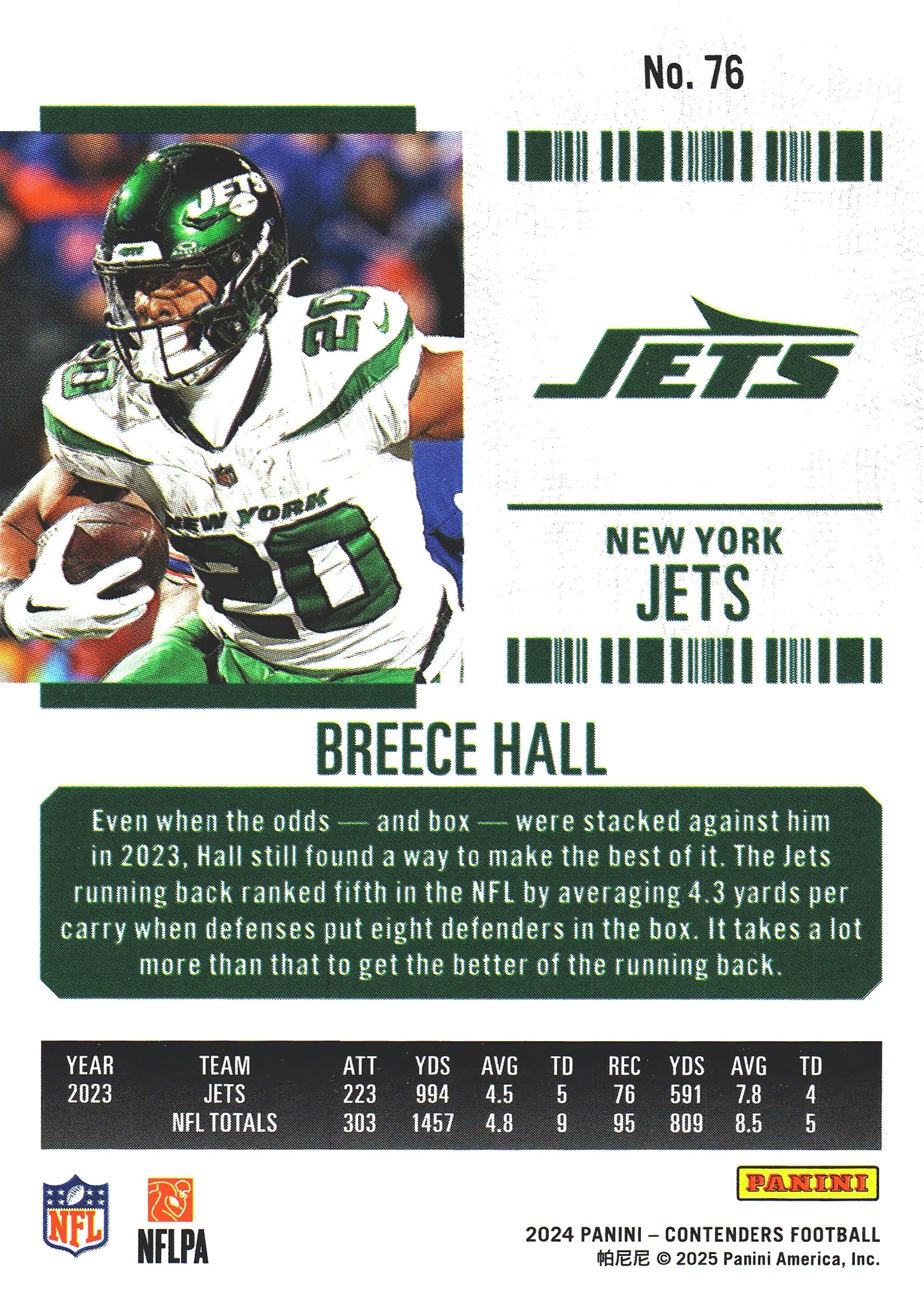 2024 Panini Contenders Mojo Breece Hall #76 New York Jets