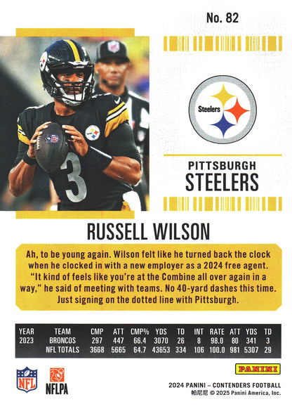 2024 Panini Contenders Mojo Russell Wilson #82 Pittsburgh Steelers