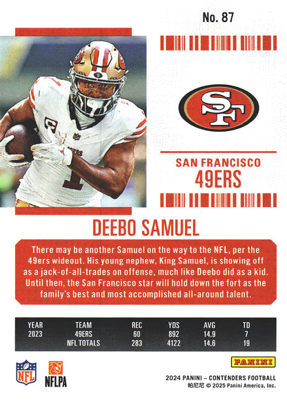 2024 Panini Contenders Mojo Deebo Samuel #87 San Francisco 49ers