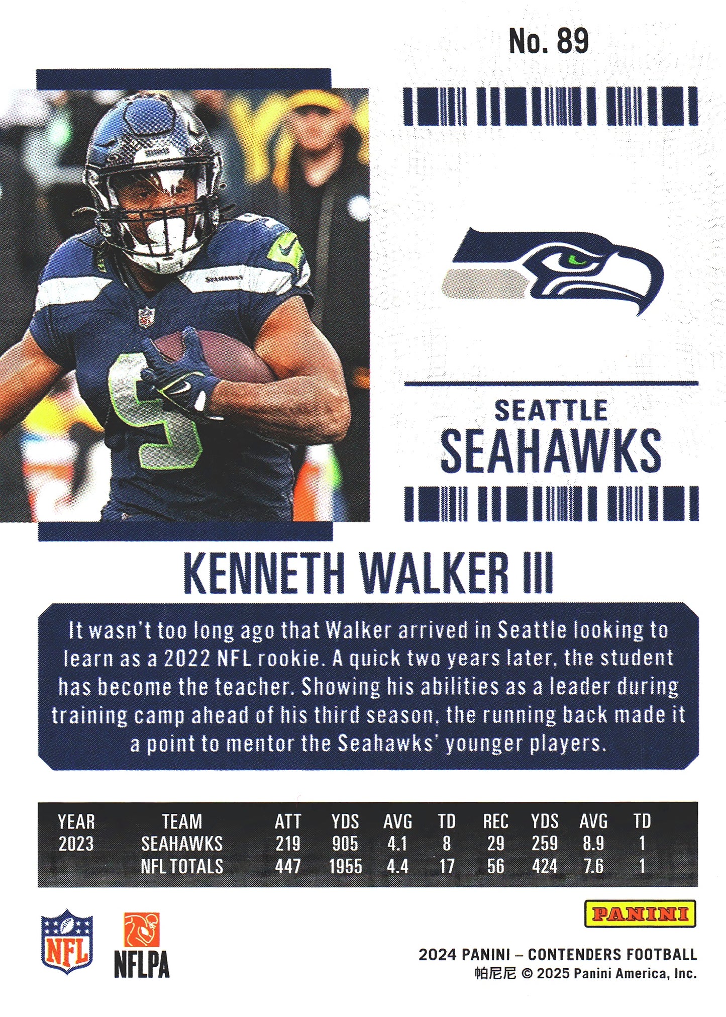 2024 Panini Contenders Mojo Kenneth Walker III #89 Seattle Seahawks