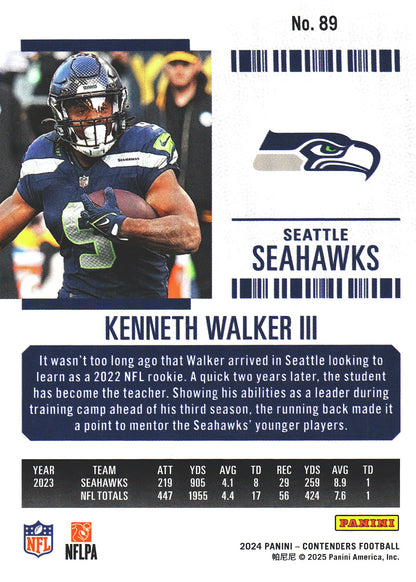 2024 Panini Contenders Mojo Kenneth Walker III #89 Seattle Seahawks