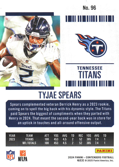 2024 Panini Contenders Mojo Tyjae Spears #96 Tennessee Titans
