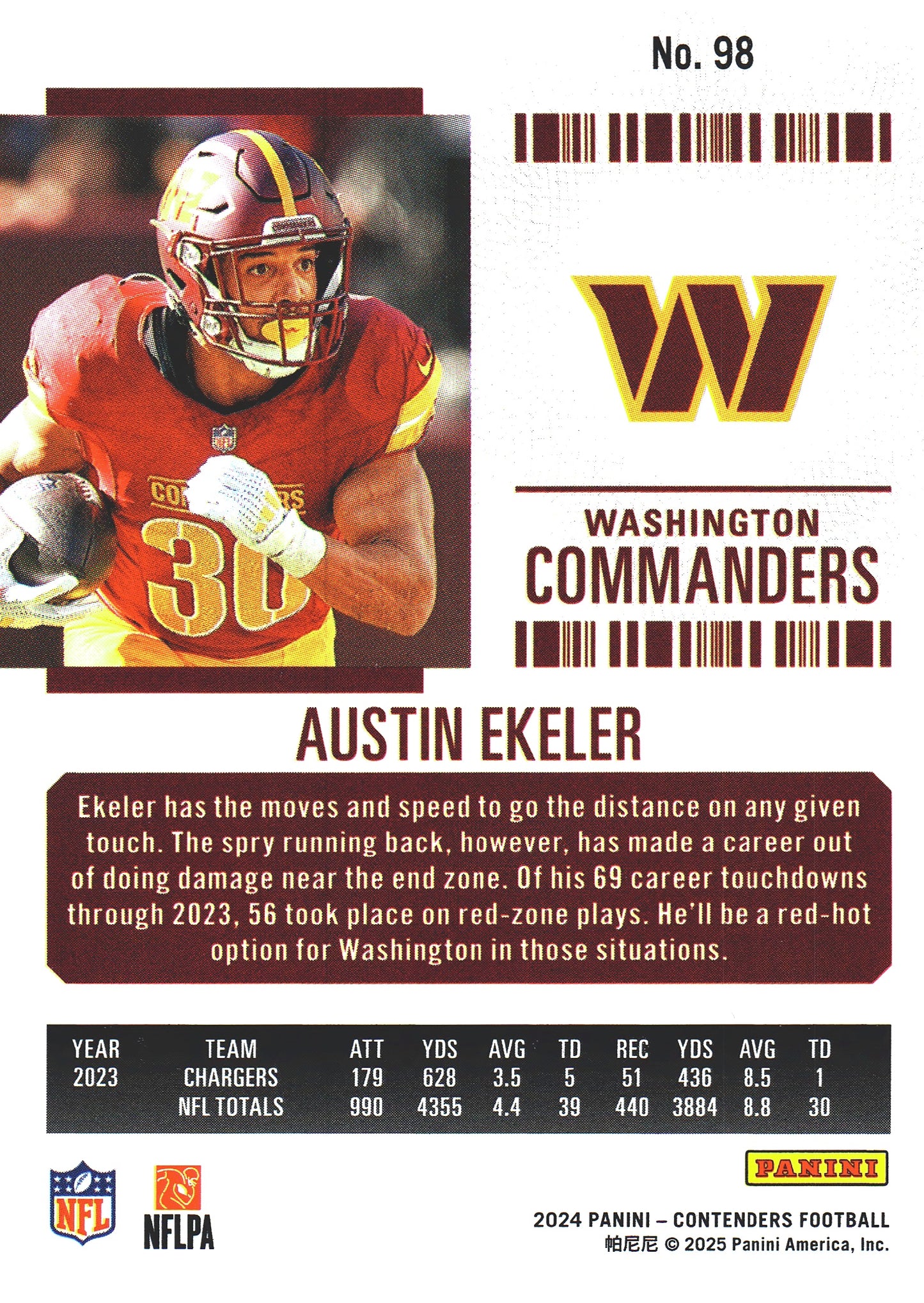 2024 Panini Contenders Mojo Austin Ekeler #98 Washington Commanders