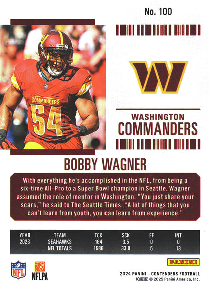 2024 Panini Contenders Mojo Bobby Wagner #100 Washington Commanders