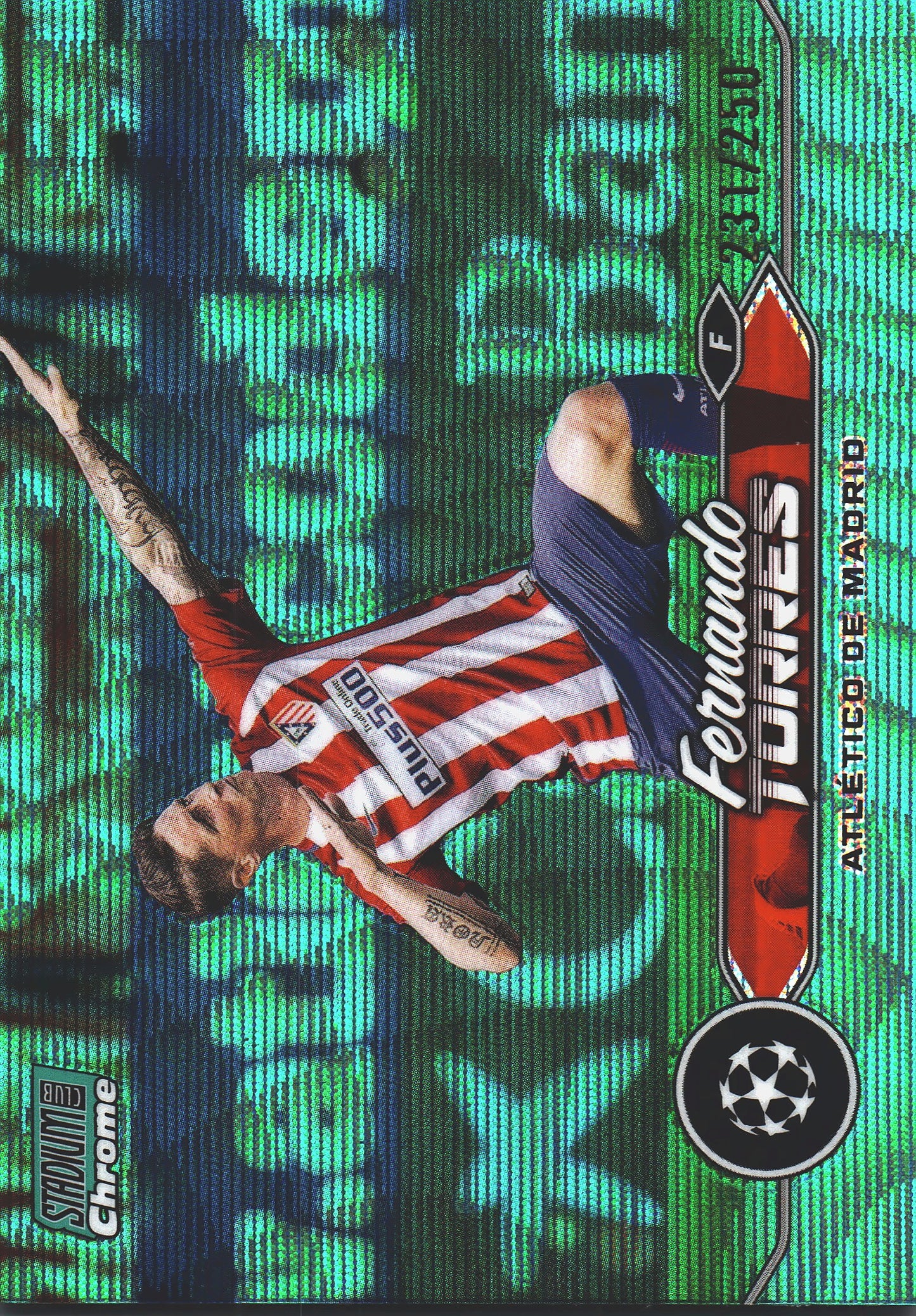 2023 Topps Chrome Stadium Club UCC Aqua Wave /250 Fernando Torres #9 Atletico Madrid