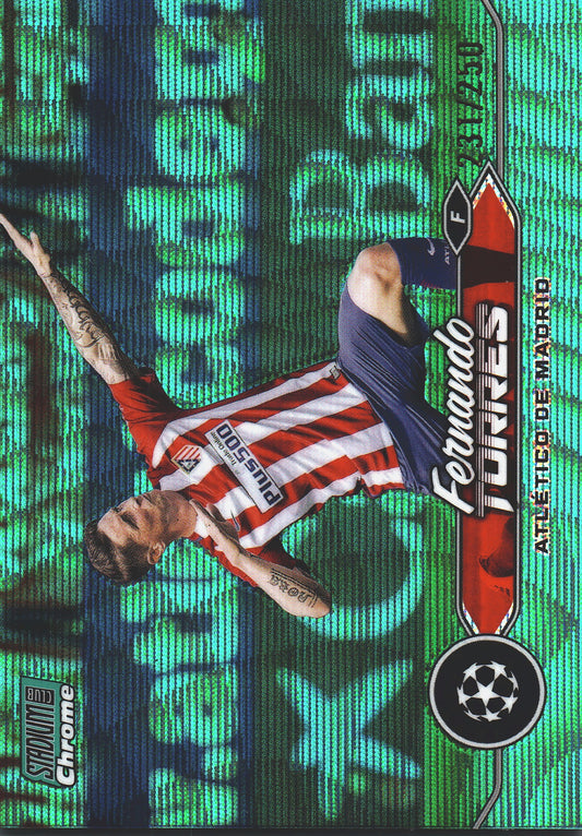 2023 Topps Chrome Stadium Club UCC Aqua Wave /250 Fernando Torres #9 Atletico Madrid