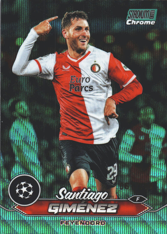2023 Topps Chrome Stadium Club UCC Aqua Wave /250 Santiago Gimenez #29 Feyenoord