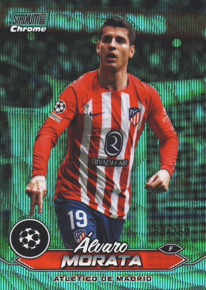 2023 Topps Chrome Stadium Club UCC Aqua Wave /250 Alvaro Morata #28 Atletico Madrid