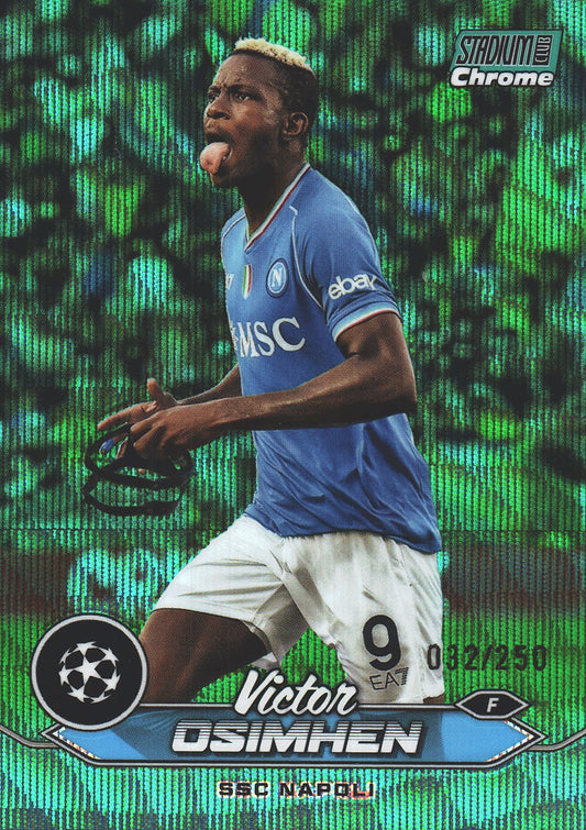 2023 Topps Chrome Stadium Club UCC Aqua Wave /250 Victor Osimhen #96 Napoli