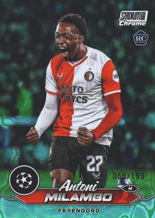 2023 Topps Chrome Stadium Club UCC Aqua/Green /199 Antoni Milambo #49 Feyenoord