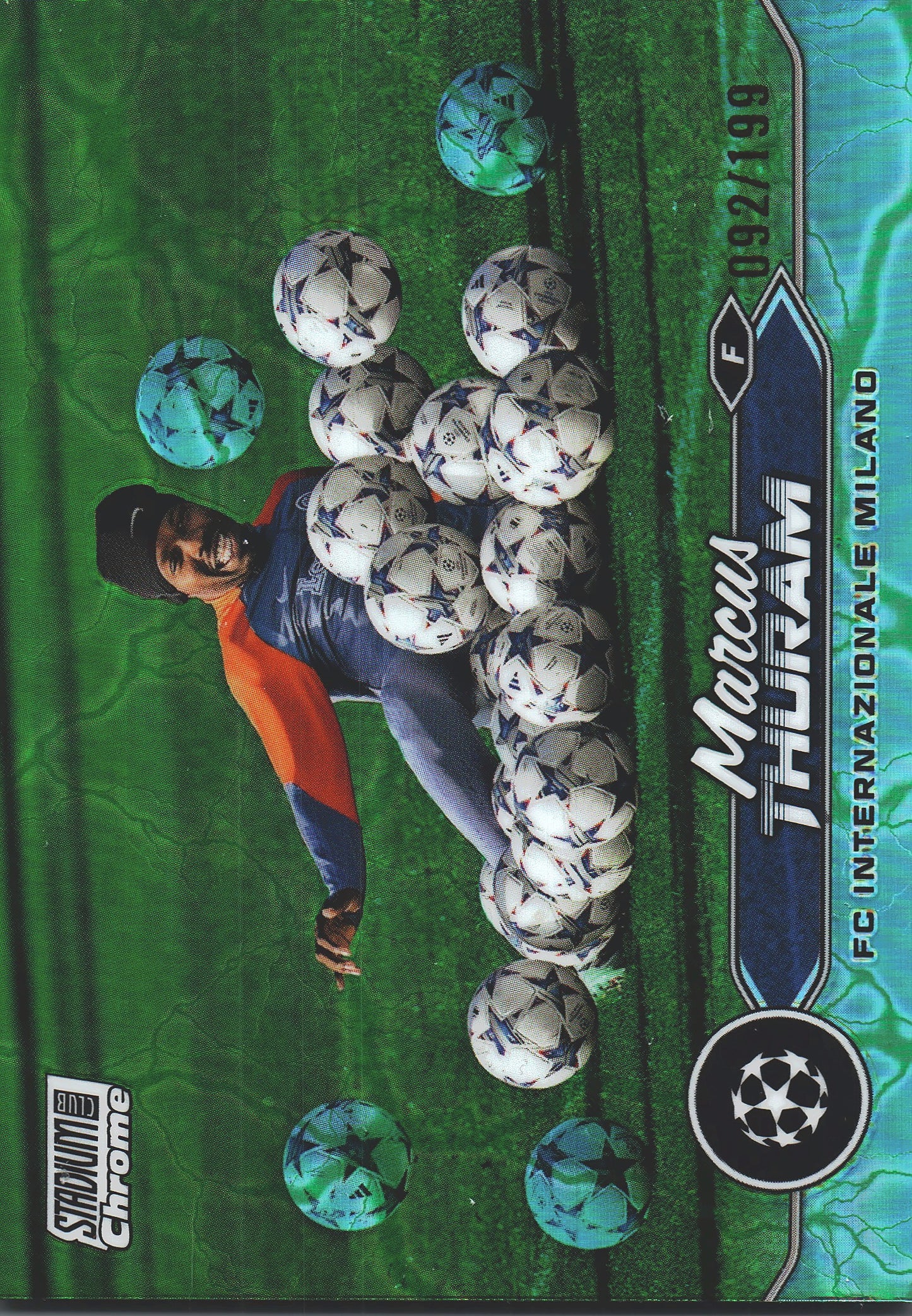 2023 Topps Chrome Stadium Club UCC Aqua/Green /199 Marcus Thuram #31 Inter Milan