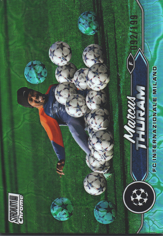 2023 Topps Chrome Stadium Club UCC Aqua/Green /199 Marcus Thuram #31 Inter Milan