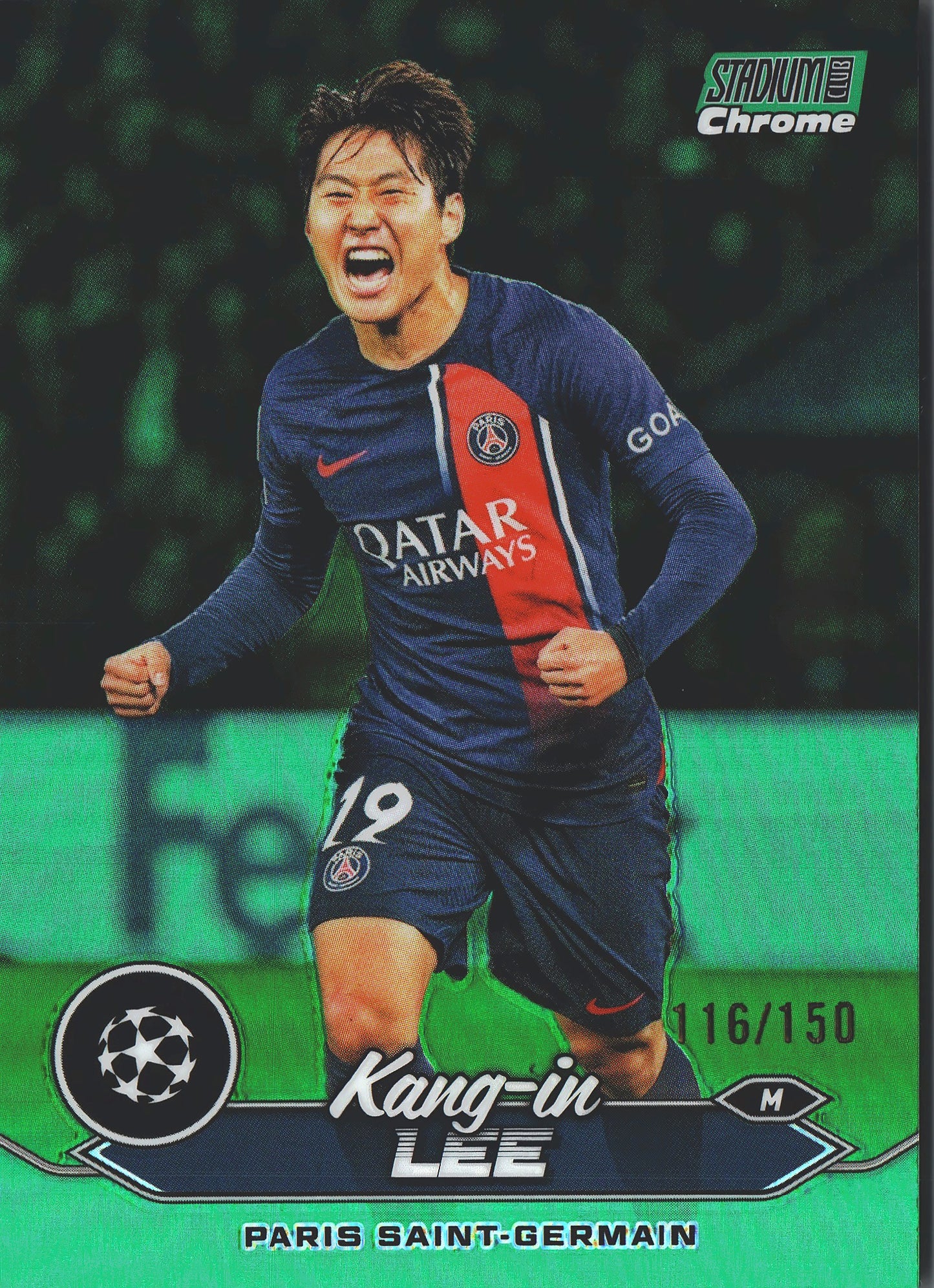 2023 Topps Chrome Stadium Club UCC Green /150 Kang-in Lee #51 Paris Saint-Germain