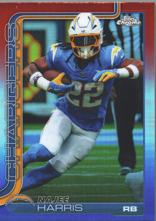 2025 Topps Chrome NFL Blue White Red Najee Harris #161 Los Angeles Chargers