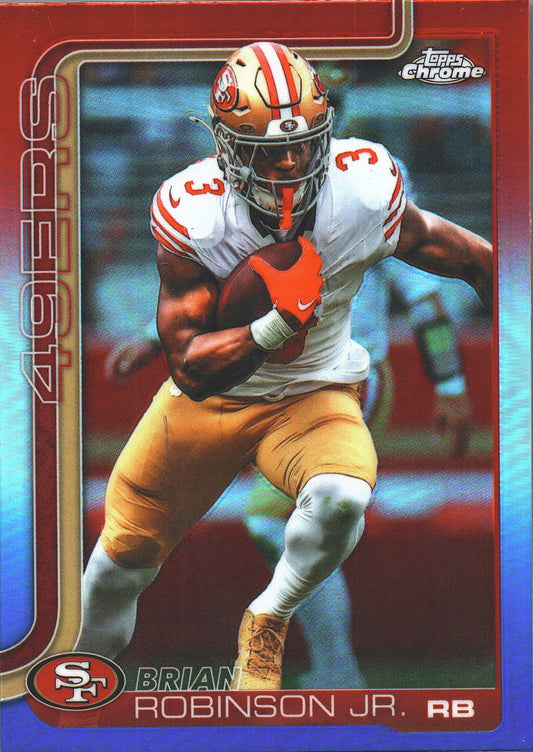 2025 Topps Chrome NFL Blue White Red Brian Robinson Jr. #296 San Francisco 49ers
