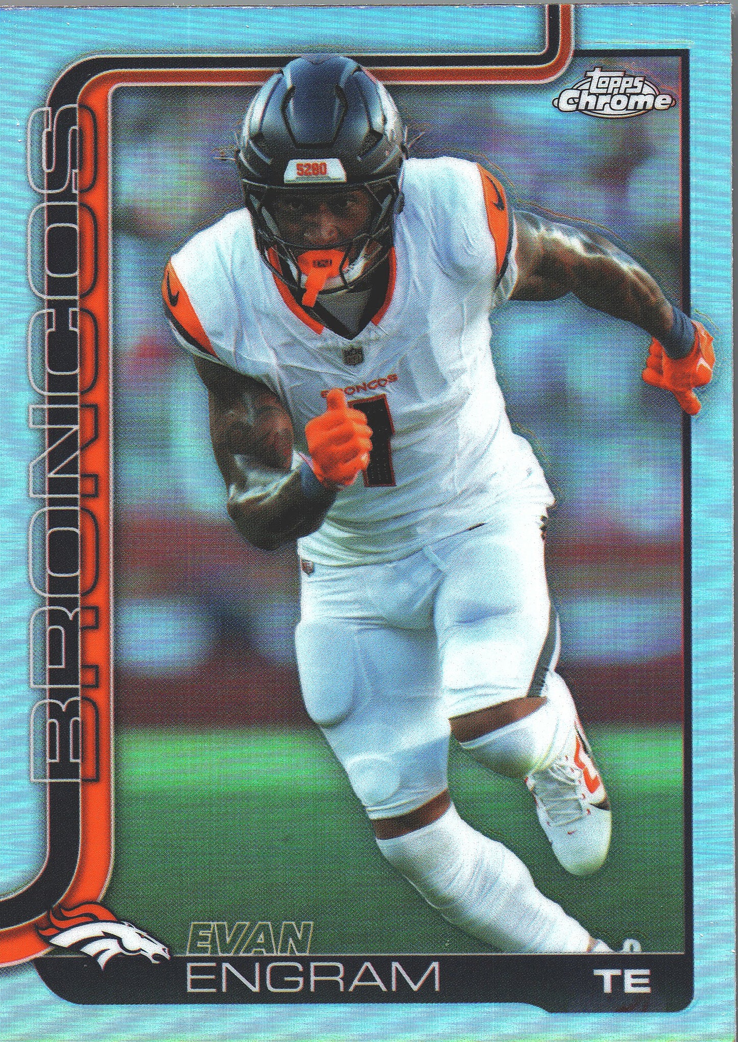 2025 Topps Chrome NFL Refractor Evan Engram #92 Denver Broncos