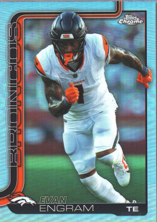2025 Topps Chrome NFL Refractor Evan Engram #92 Denver Broncos