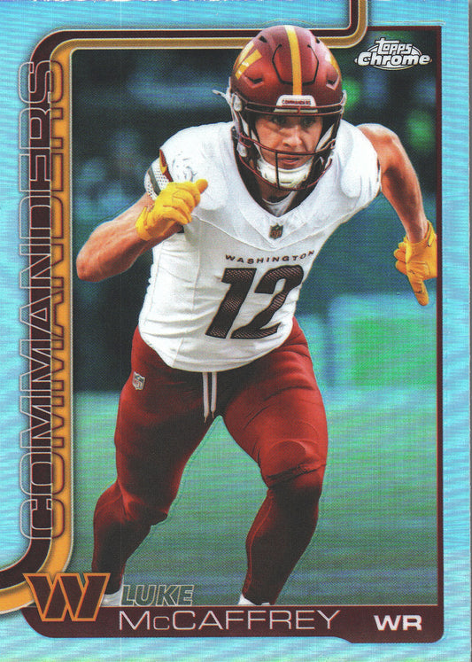 2025 Topps Chrome NFL Refractor Luke McCaffrey #298 Washington Commanders