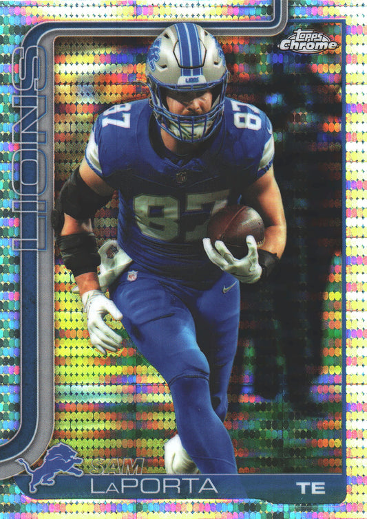 2025 Topps Chrome NFL Pulsar Sam LaPorta #100 Detroit Lions