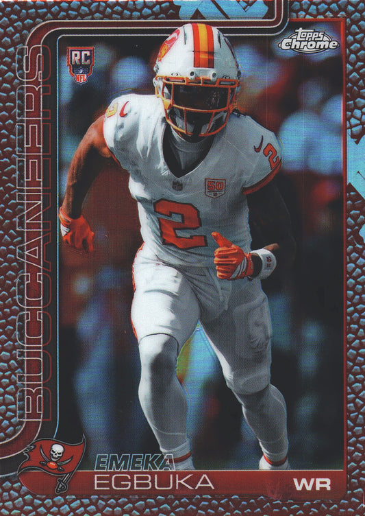 2025 Topps Chrome NFL Football Leather Emeka Egbuka #312 Tampa Bay Buccaneers