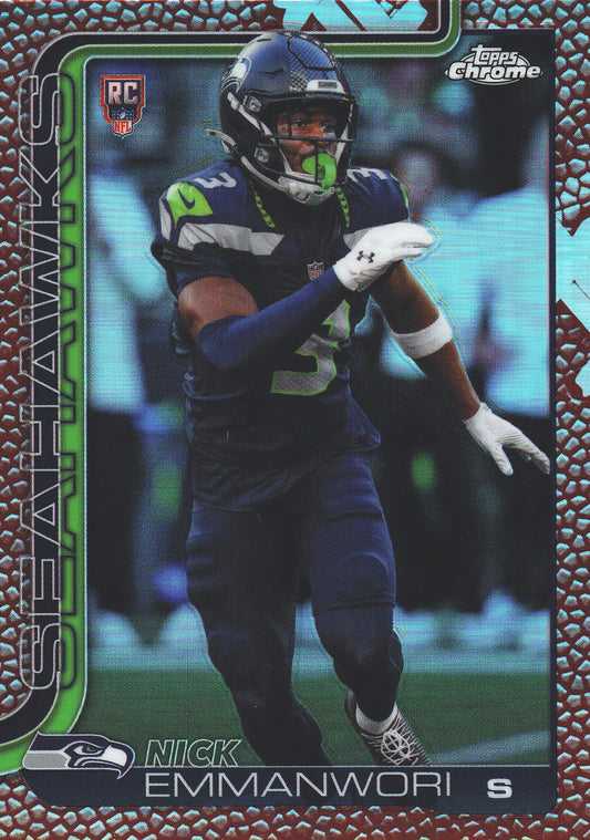 2025 Topps Chrome NFL Football Leather Nick Emmanwori #348 Seattle Seahawks