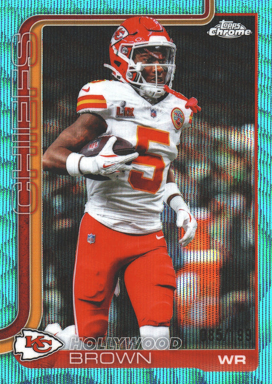 2025 Topps Chrome NFL Aqua /199 Marquise Hollywood Brown #146 Kansas City Chiefs