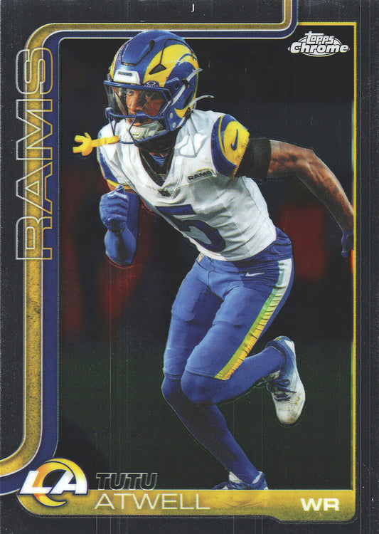2025 Topps Chrome NFL Tutu Atwell #167 Los Angeles Rams