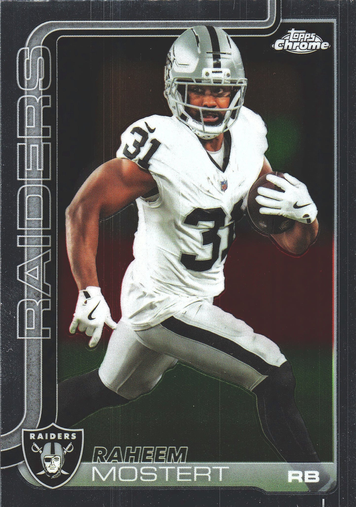 2025 Topps Chrome NFL Raheem Mostert #182 Las Vegas Raiders