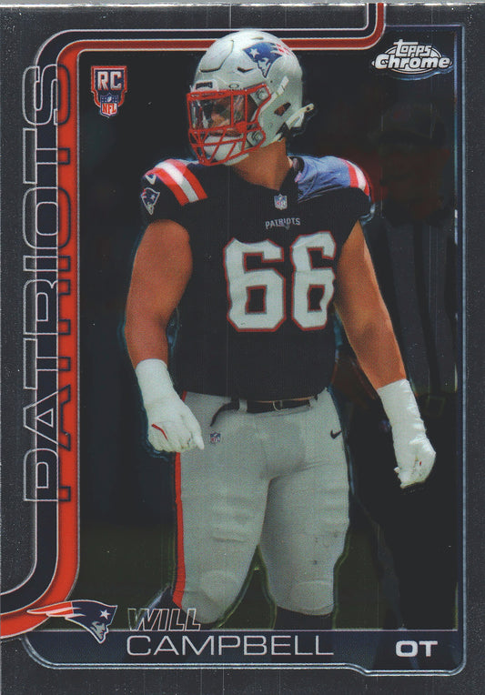 2025 Topps Chrome NFL Will Campbell RC #379 New England Patriots